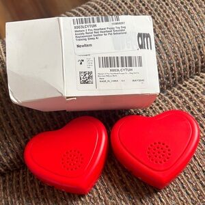 Vibrant Red Heart Dog Toy Set